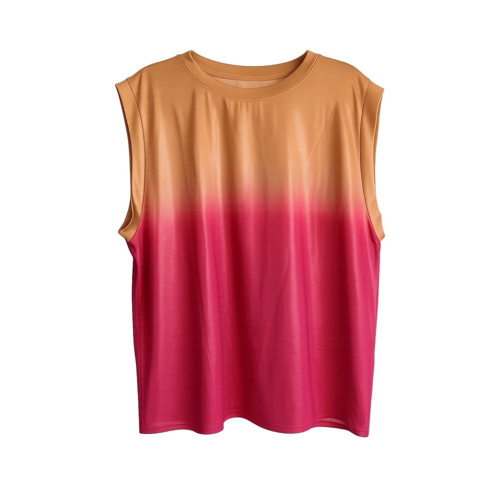 NWT Anthropologie Porridge Ombre Shimmer Muscle Tee XL Dopamine Y2K Pink Gold